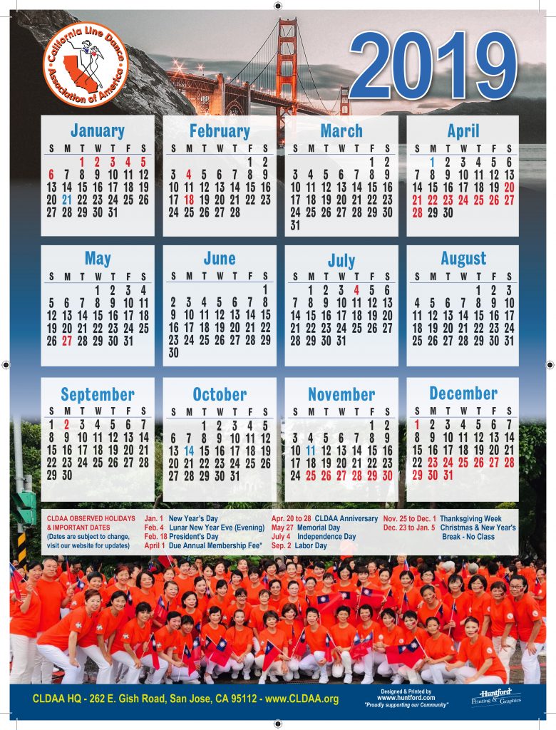 Wall Calendar 2019